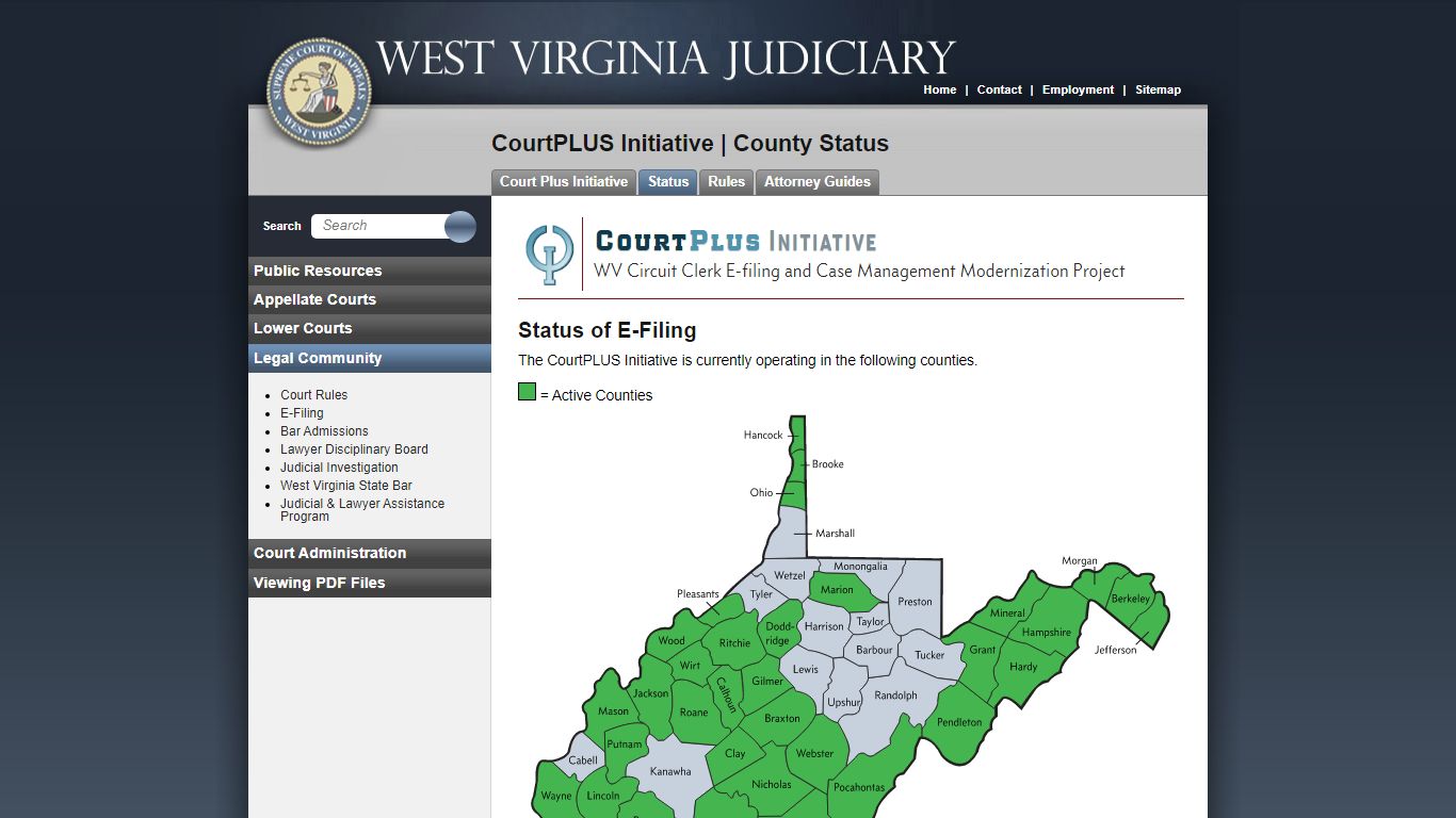 CourtPLUS Initiative - Status | West Virginia Judiciary - courtswv.gov